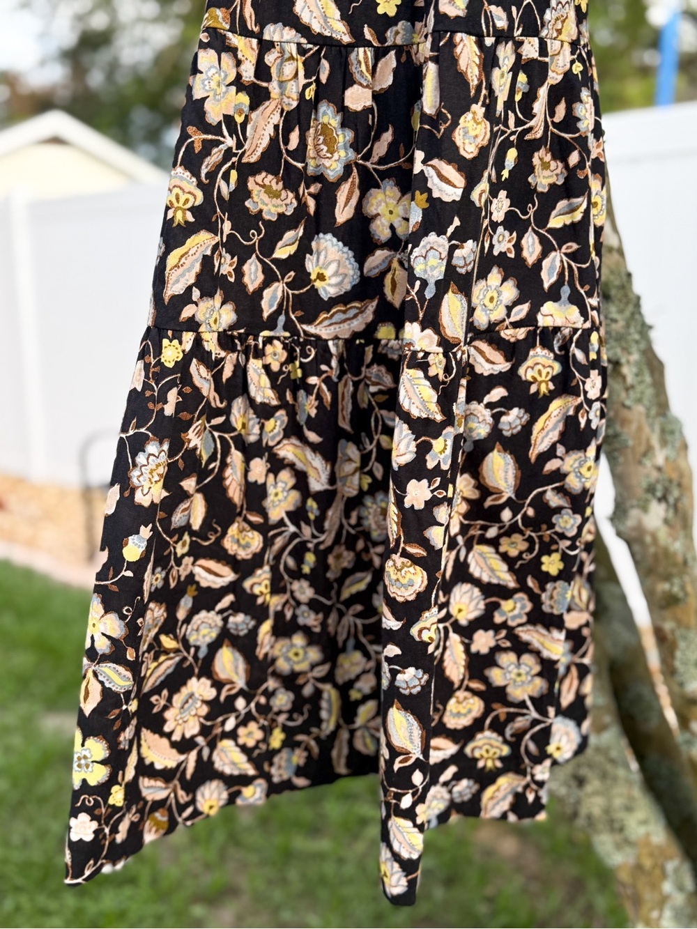 Old Navy NWT Floral Tiered Mini Dress Small Tall Puff Sleeve Cottagecore - Picture 3 of 6